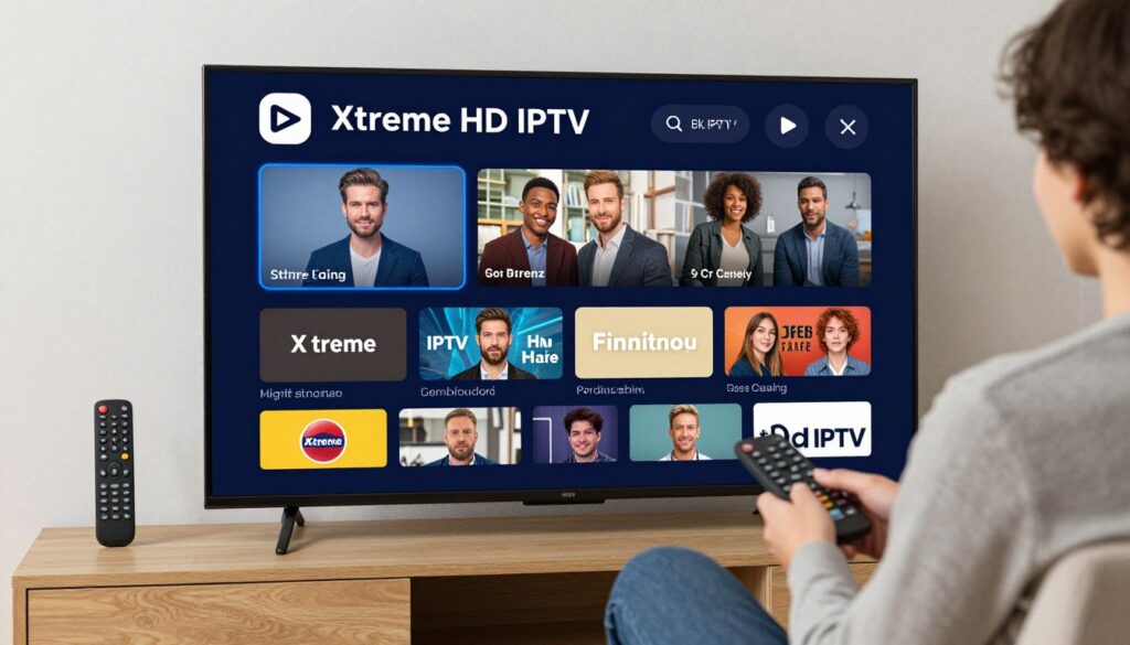 Generate an image representing Xtreme HD IPTV's service and features