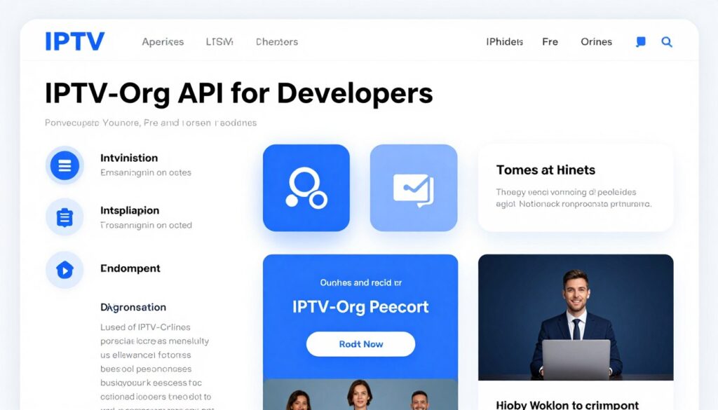 Generate an image representing the IPTV-Org API for developers