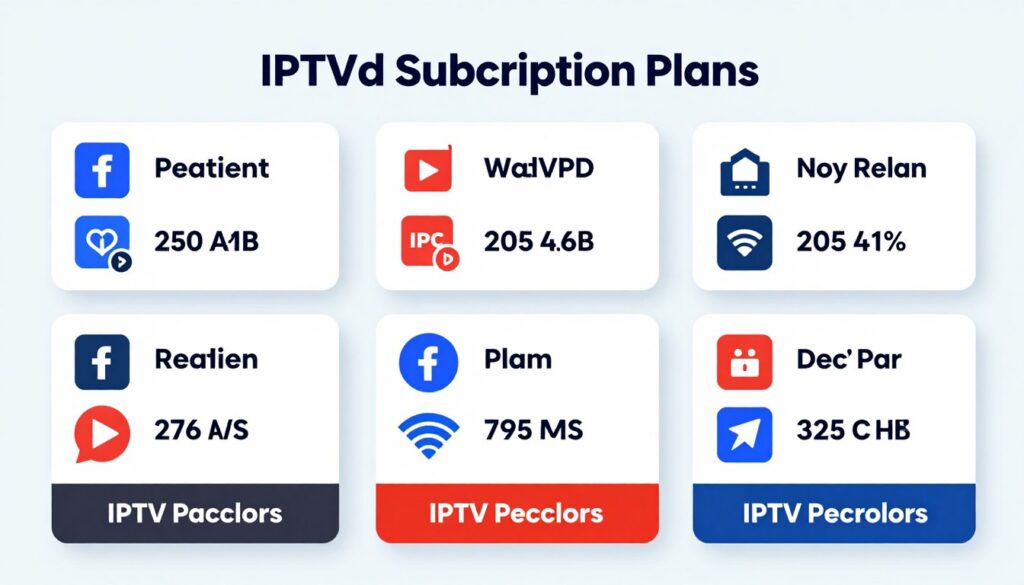 Generate an image representing various British IPTV subscription plans