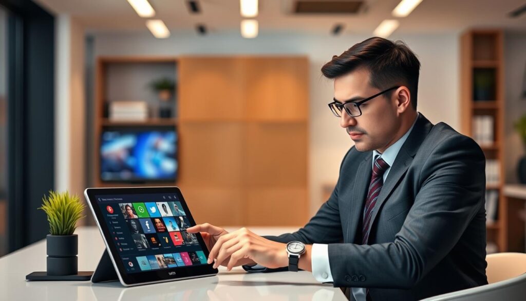 Image of a person setting up Hot IPTV Player on their device