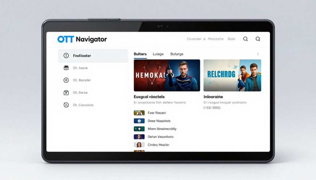 Generate an image of OTT Navigator's channel list on an Android device
