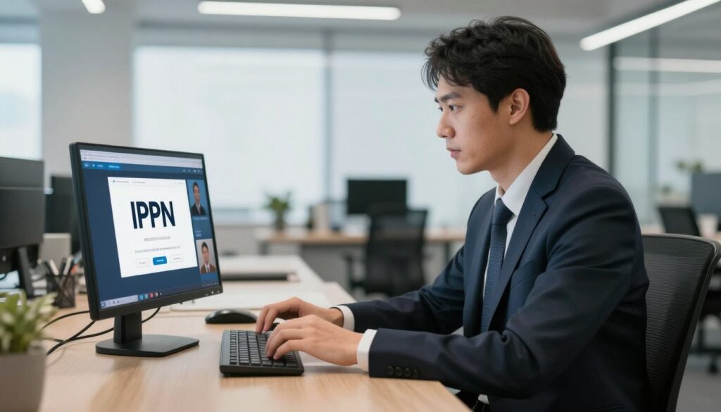 Generate an image of a person using a VPN on their device while streaming IPTV