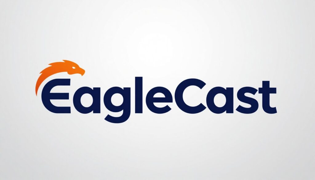 Generate an image of the EagleCast TV logo with a sleek, modern design.