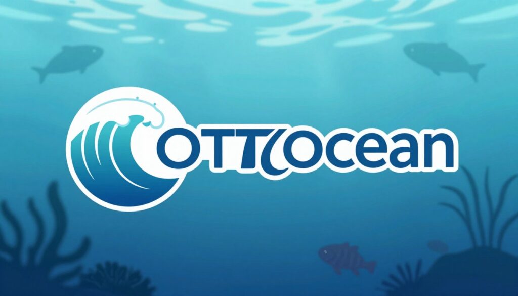 Generate an image of the OTTOcean logo with an oceanic theme.