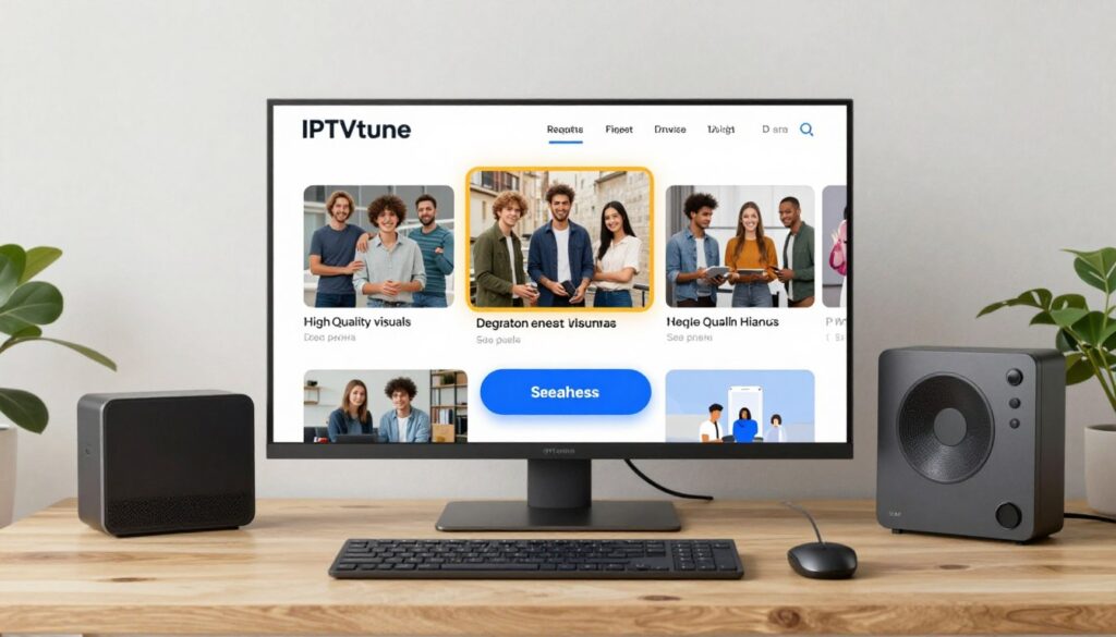 Generate an image representing IPTVtune's reliable streaming technology.