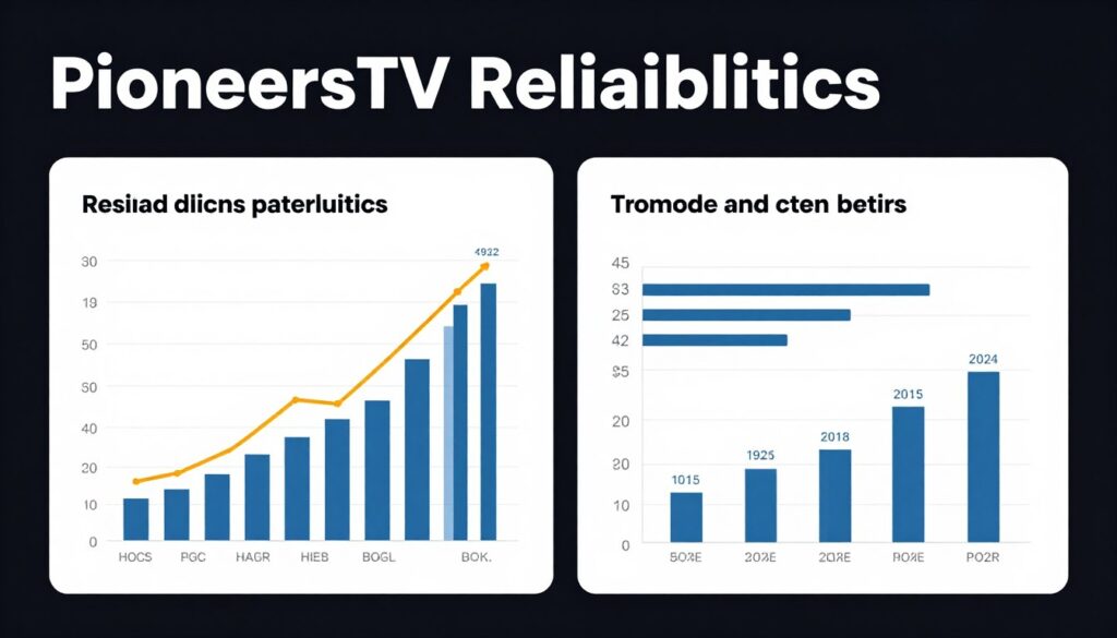 Generate an image showing PioneersTV's reliability statistics