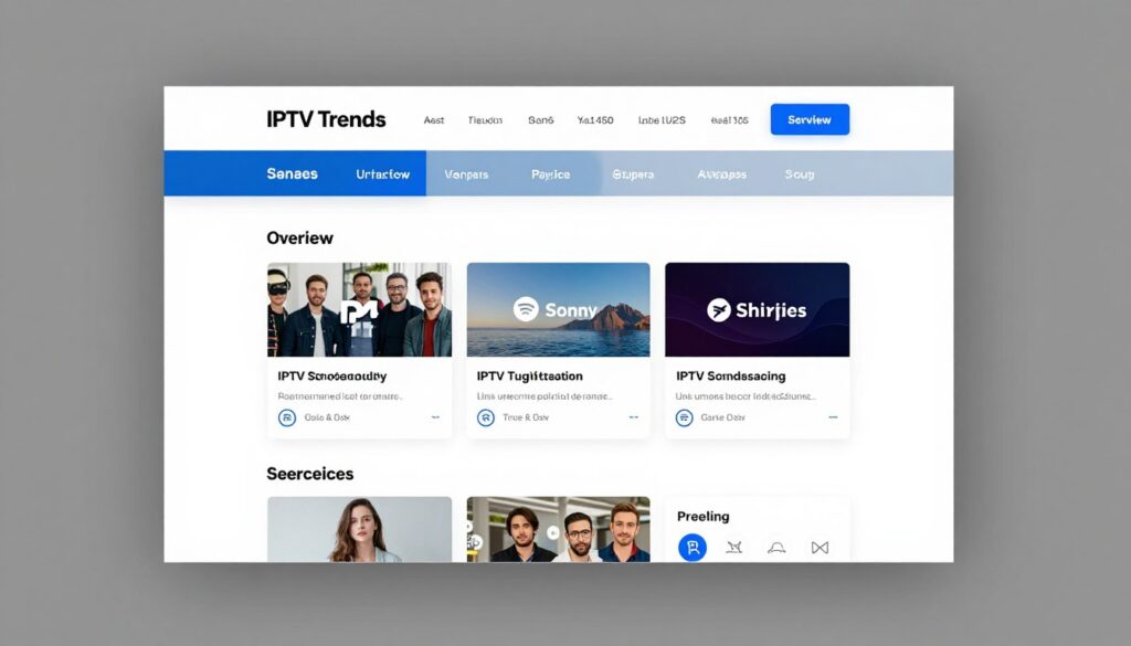 Generate an image showing the IPTV Trends service overview page.