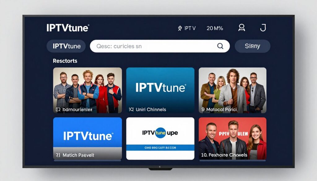 Generate an image showing the IPTVtune IPTV subscription interface.