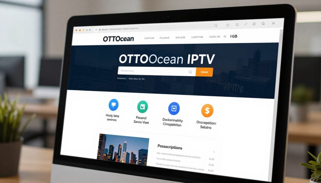 Generate an image showing the OTTOcean IPTV subscription page on a computer.