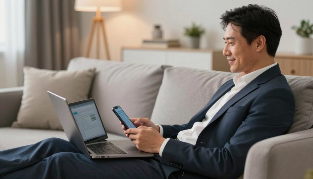 Image of a person enjoying their favourite TV show on multiple devices
