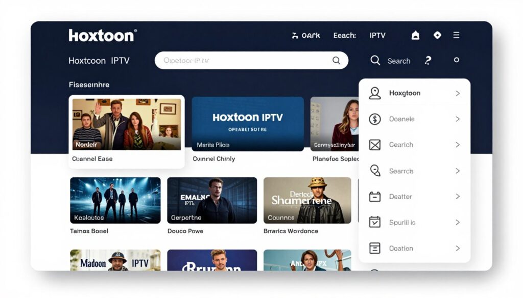 Generate an image of Hoxtoon IPTV's user interface highlighting its ease of use.