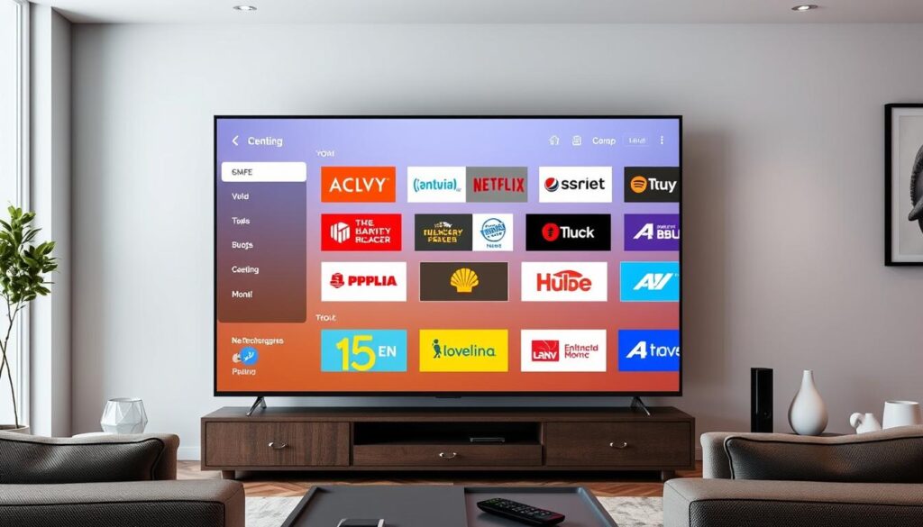 Generate an image of a TV screen displaying IPTV Rockers with various international channels