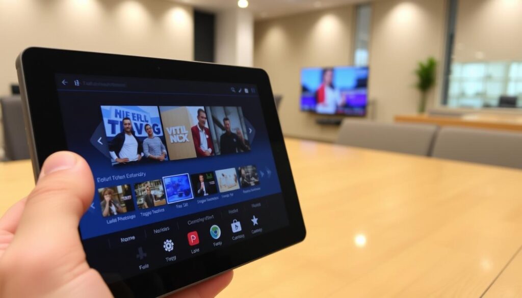 Generate an image of the Televizo IPTV Player application on an Android device, showcasing its simplicity and ease of use.