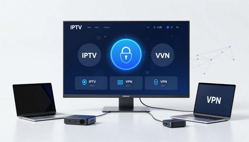 Generate an image representing IPTV and VPN services integration