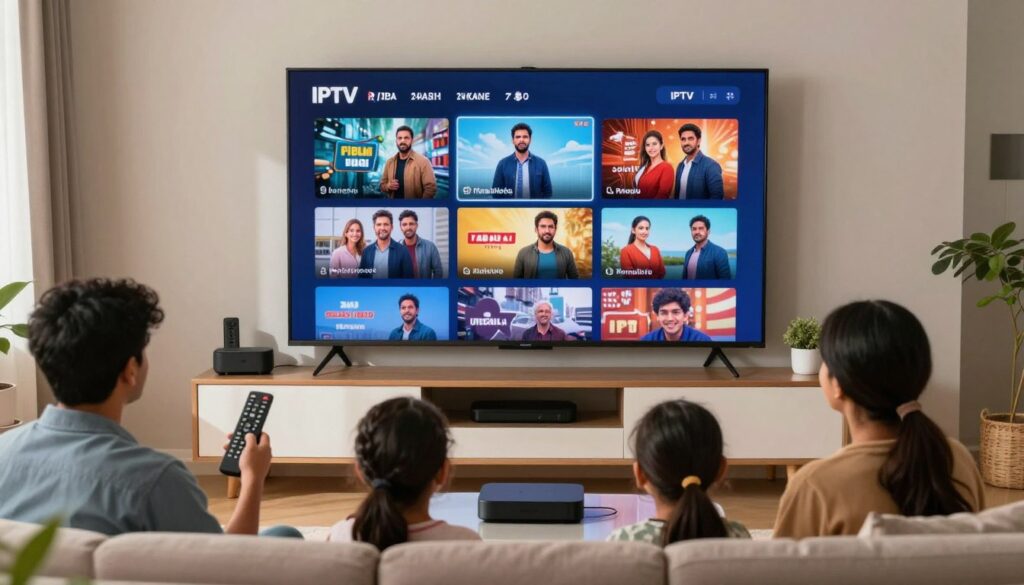 Generate an image representing IPTV services in India