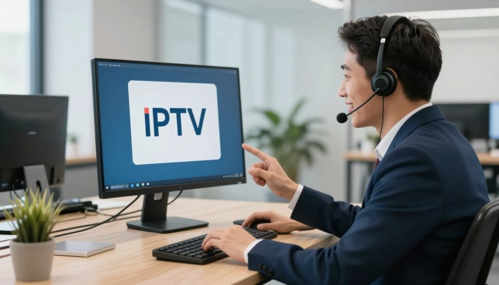 Generate an image representing reliable customer support for IPTV services