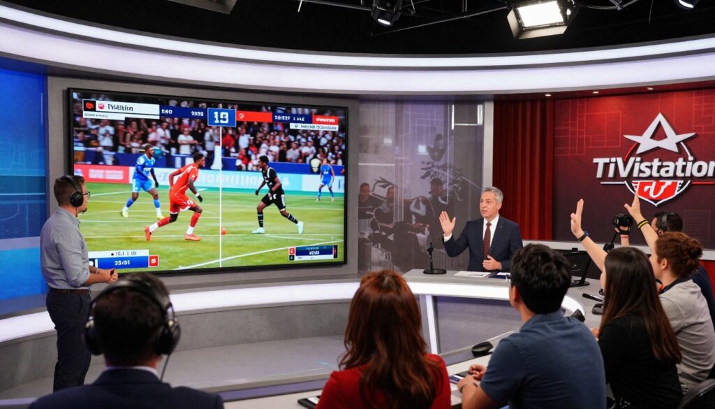 Generate an image showcasing TiVistation's elite sports programming.