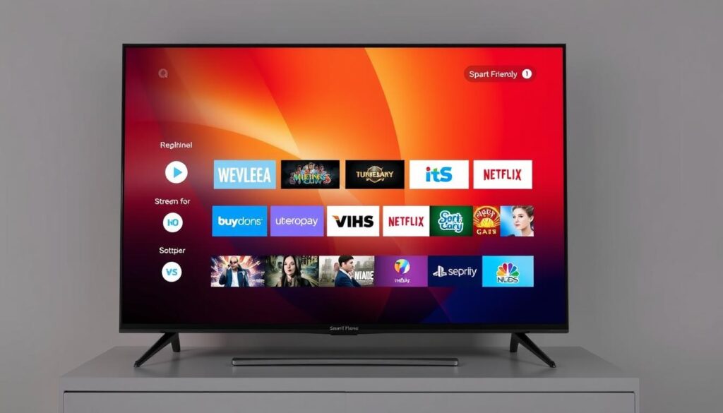 Image of a secure IPTV streaming app on a smart TV