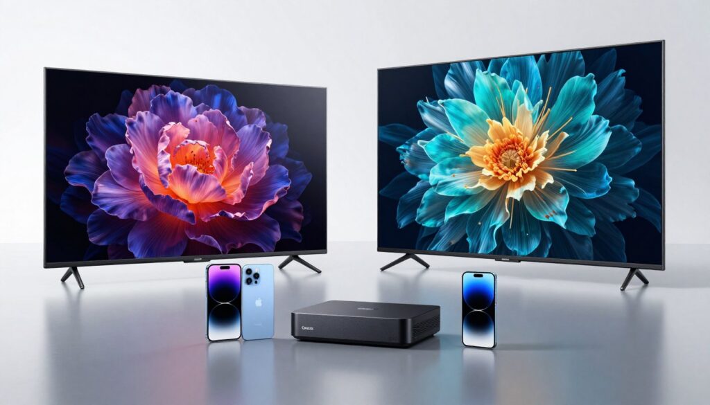 Image of various devices like Smart TVs, smartphones, and streaming boxes